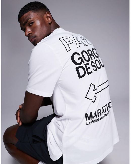 4505 White Quick Dry Performance Jersey Back Graphic Oversized Running T-shirt for men
