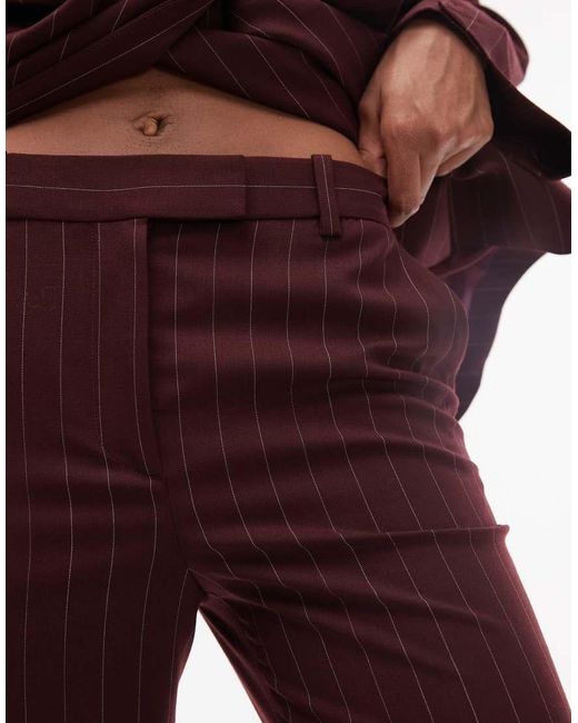 & Other Stories Red Co-ord Wool Slim Flare Leg Tailo Trousers