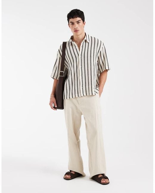 ASOS Multicolor Boxy Crochet Shirt for men