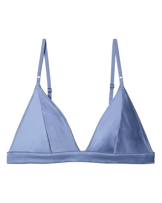 Calvin Klein Signature Satin Unlined Triangle Bra in Blue | Lyst UK