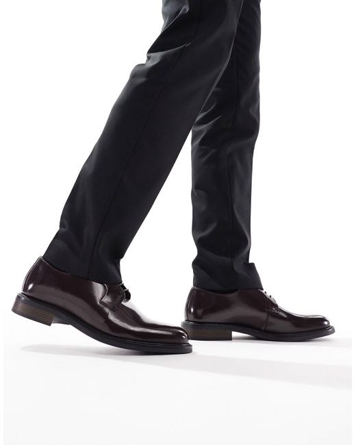 ASOS – derby-schnürschuhe aus leder in Black für Herren