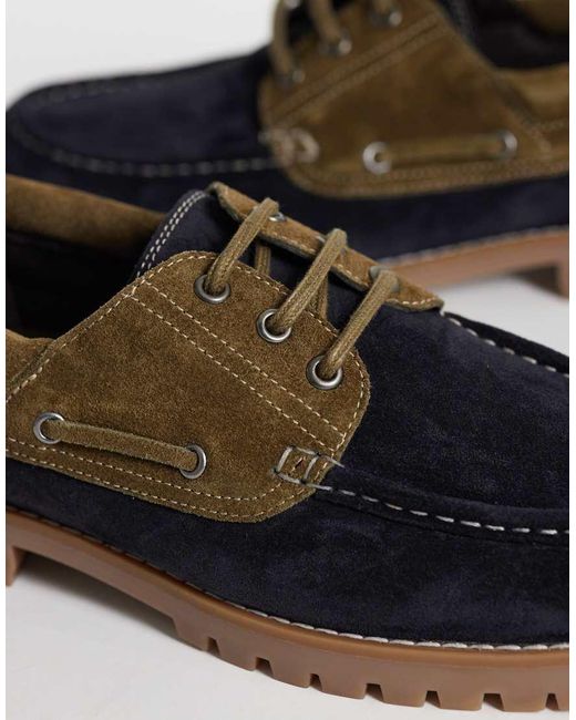 ASOS Multicolor Boat Shoes With Cleated Sole for men
