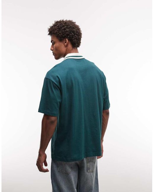 ASOS Green Oversized Sport Polo for men