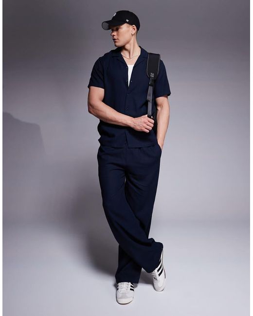 South Beach Blue Drawstring Beach Trouser for men