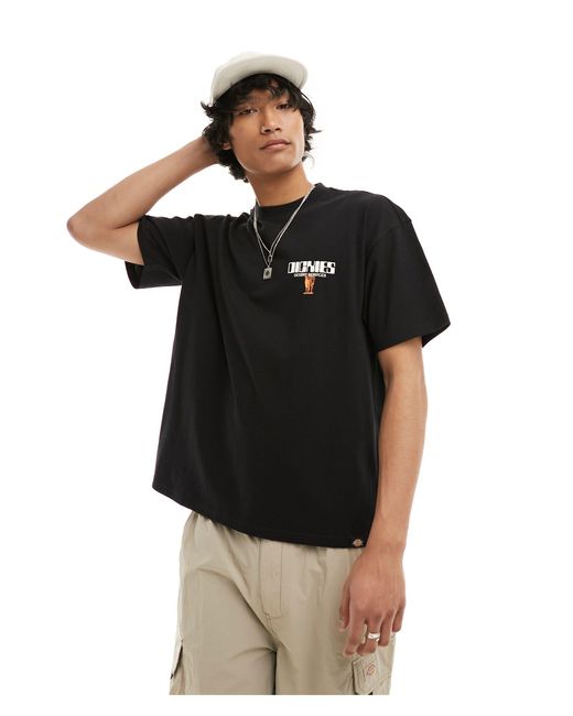 Camiseta negra con estampado en la espalda pearisburg Dickies de hombre de color Black