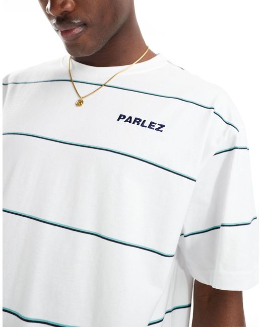 Parlez Blue Parlex Bataka Stripe Short Sleeve T-shirt for men