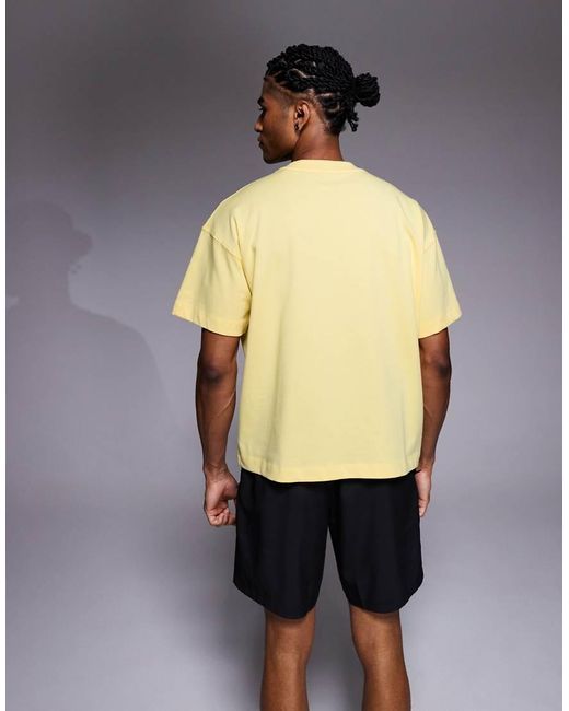 4505 Cropped Trainingsshirt Van Zwaar Katoen Met Rechte Pasvorm En Sneldrogende Afwerking in het Yellow voor heren