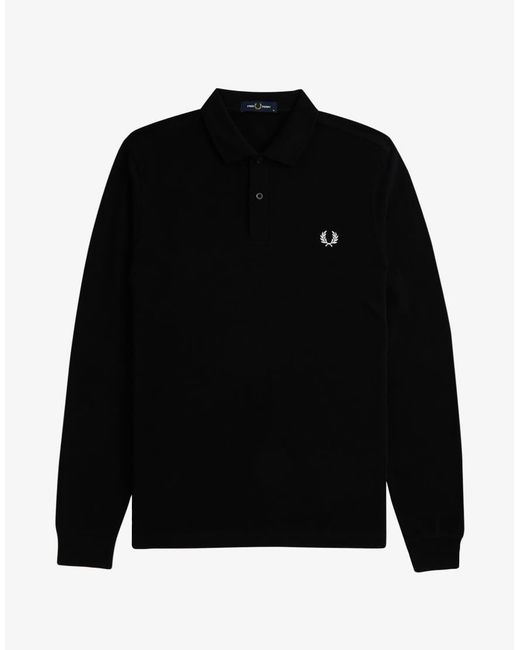 Fred Perry Blue Long Sleeve Polo Shirt for men