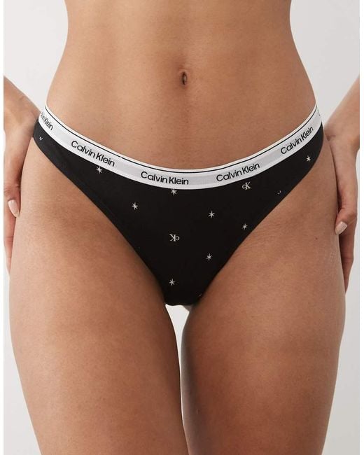 Calvin Klein Black Icon Logo Thong