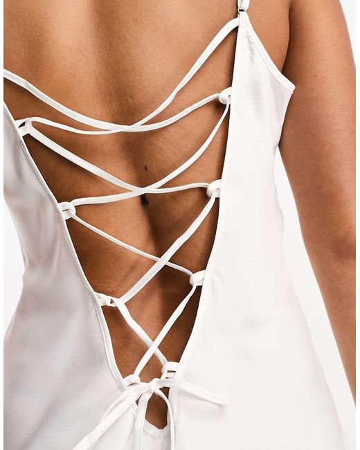 Ann Summers White Cherryann Satin Chemise With Lace Trim