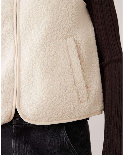Pimkie Natural Borg Sleeveless Zip Through Vest