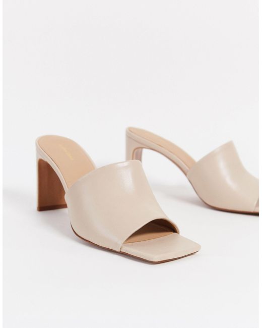 & Other Stories Natural Heeled Leather Mules
