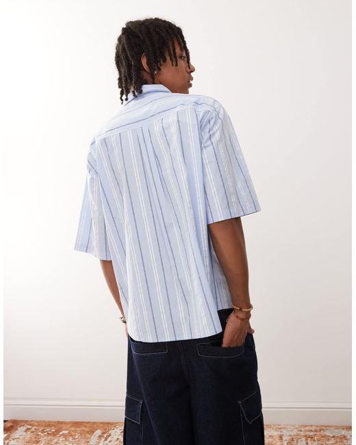 Collusion Blue Half Zip Shirt for men