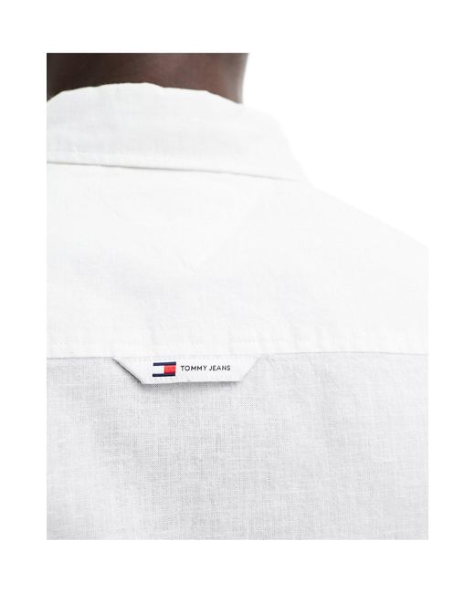 Tommy Hilfiger White Regular Linen Blend Shirt for men