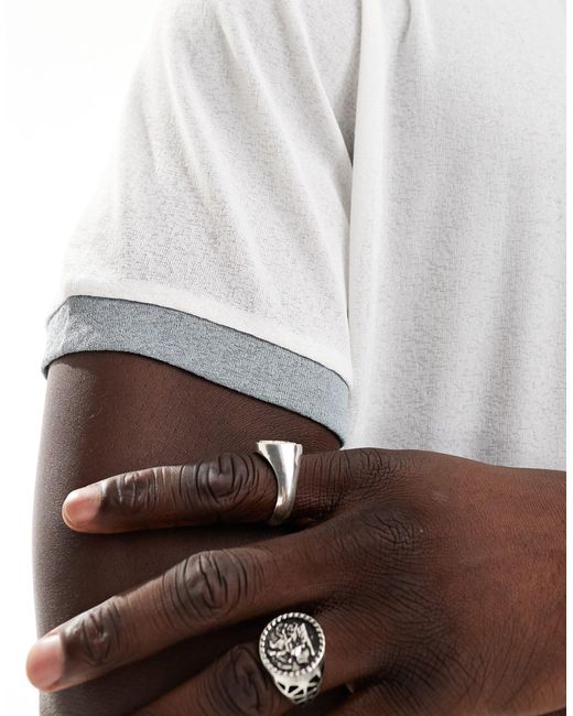 ASOS Gray Boxy Fit Ringer T-shirt for men