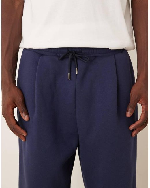 ASOS Joggingbroek Met Wijde Pijpen En Plooien in het Blue voor heren