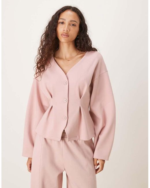 ASOS Pink Interlock Structured Cardigan