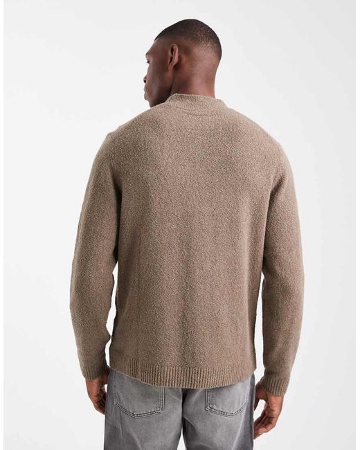 Jack & Jones Brown Premium Boucle Jumper for men