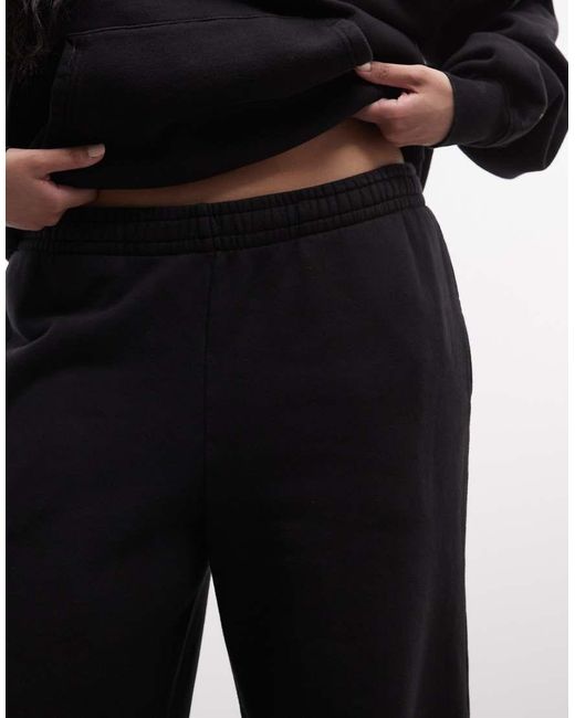 4505 Black Curve Icon Rest Day Heavyweight 440gsm Cotton Wide Leg Trackies