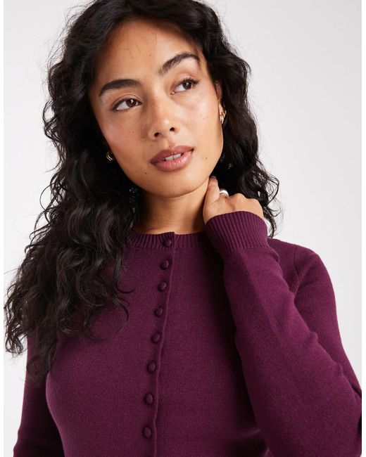 Threadbare Red Button Through Compact Cardigan