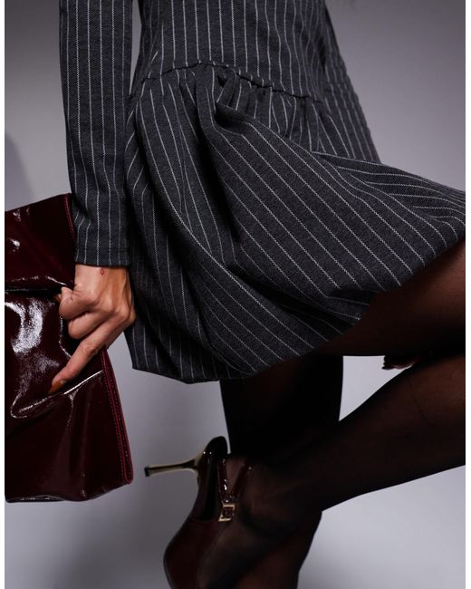ASOS Black Long Sleeve Puff Ball Dress