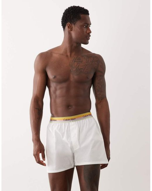 Calvin Klein White Pride Cotton Boxers for men