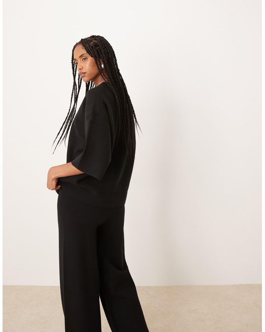 ASOS Black Structured Knit T Shirt