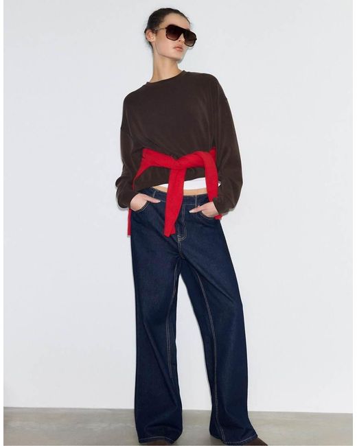 Stradivarius Black Basic Soft-touch Sweatshirt