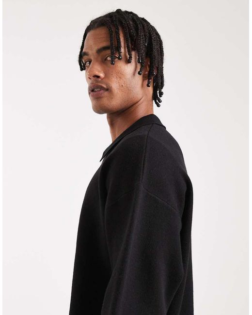 Jack & Jones Black Premium Soft Knit Zip Cardigan for men