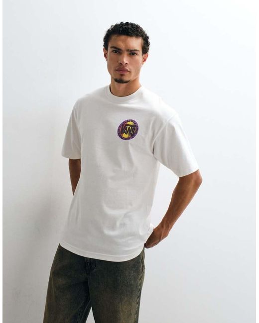 Vans White Blotched Circle Backprint T-Shirt for men