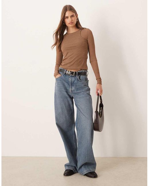 ASOS Blue Double Layer Long Sleeve Top