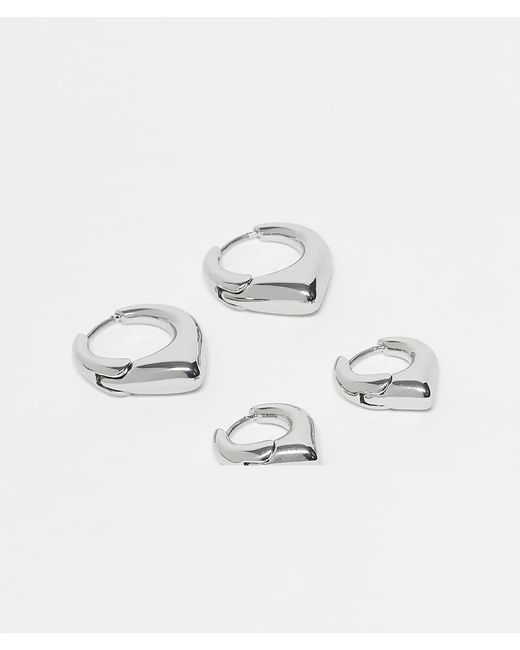 Weekday Metallic Spike Hoop Earrings