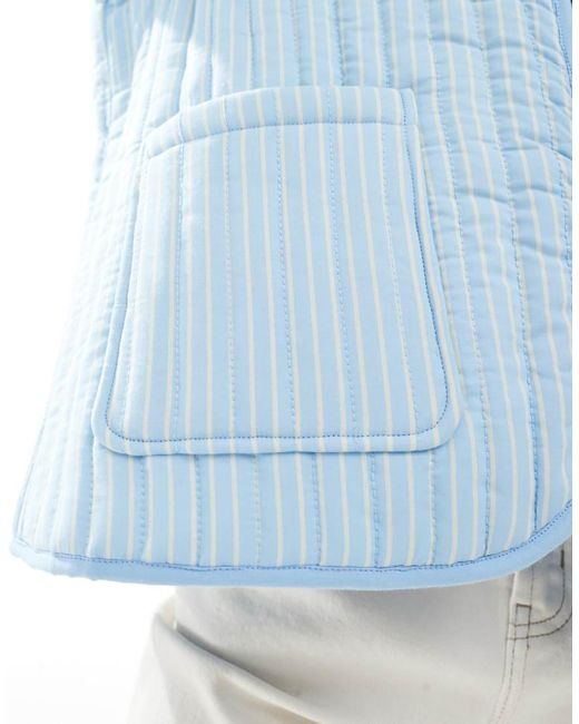 ASOS Blue Quilted Stripe Jacket