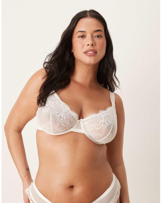Asos design curve - aurora - soutien-gorge en dentelle à armatures - cassé ASOS en coloris White