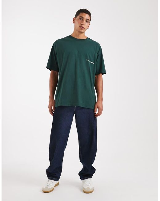 Cotton On Green Box Fit T-shirt With Graphic for men