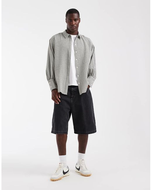 Carhartt White Brandon Loose Fit Denim Shorts for men