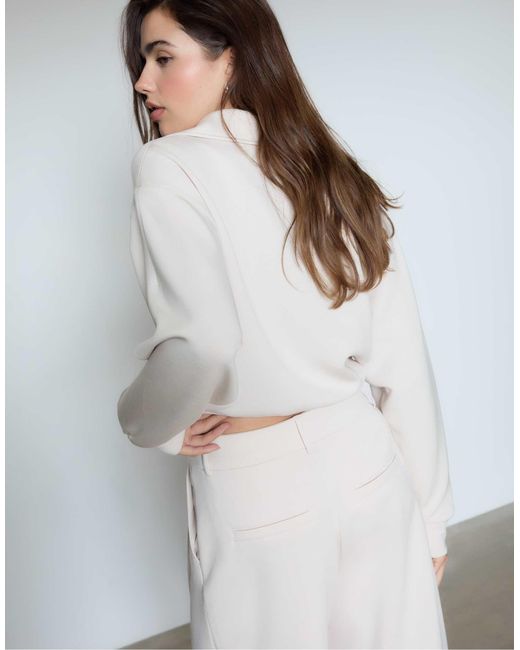 Stradivarius White – weiches sweatshirt