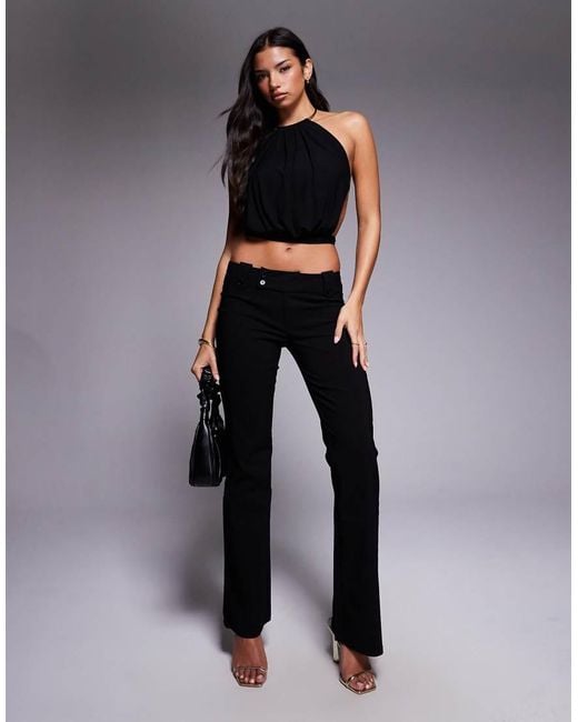 Tiger Mist Black Evanna Metal Choker Detail Cut Out Tie Open Back Top Co-ord