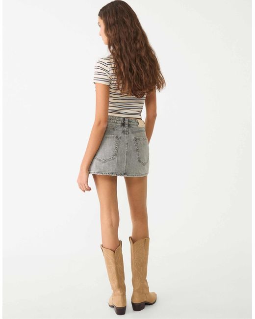 Stradivarius Gray – d62 – jeans-skort