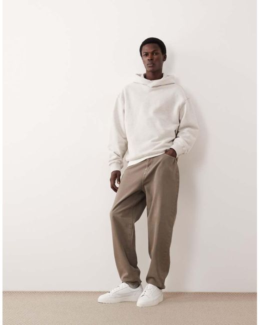 ASOS COLLECTIVE Natural Oversized Super Heavyweight Hoodie for men