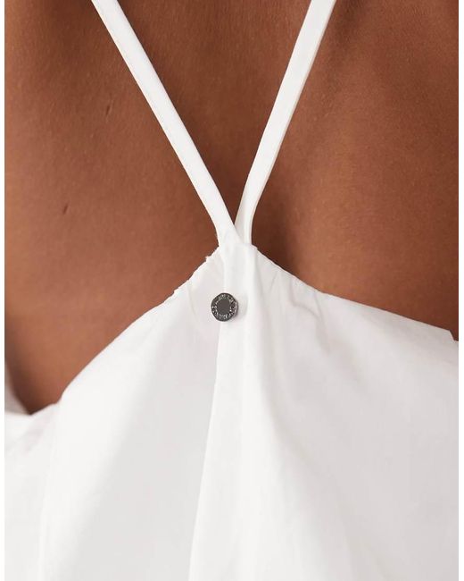 ARMANI EXCHANGE White Puff Ball Co-ord Top