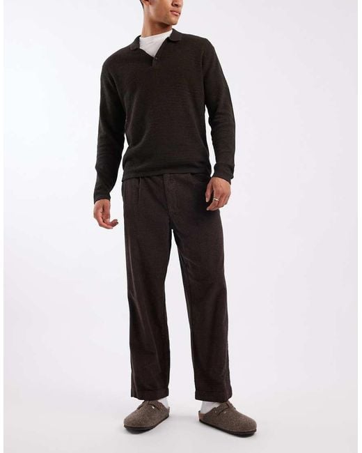 ASOS Black Relaxed Tapered Trousers for men