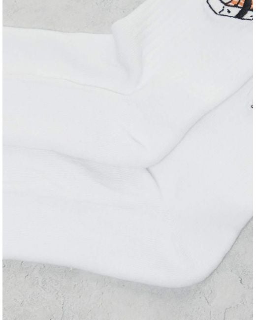 Confezione Da 2 Paia Di Calzini Bianchi Con Sushi Ricamato di ASOS in White da Uomo