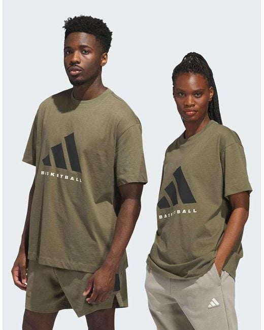 Adidas Originals Green Adidas Basketball Tee (Gender Neutral)