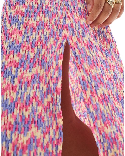 Pieces Pink – strukturiertes maxi-strickkleid