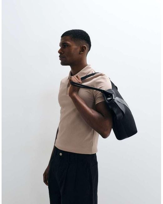 ASOS Brown Essentials Muscle Fit Polo for men