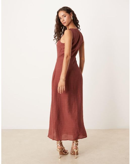 Vila Red Button Front Midi Dress