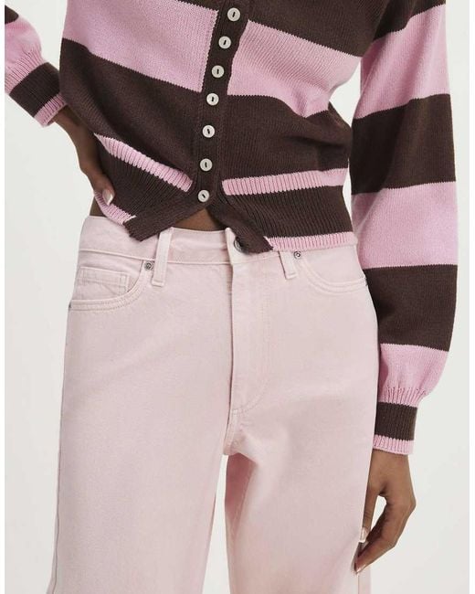 River Island Pink Relaxed Straight Jeans