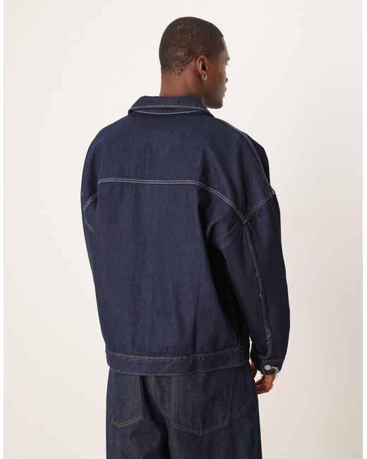 ASOS – oversize-jeansjacke in Blue für Herren