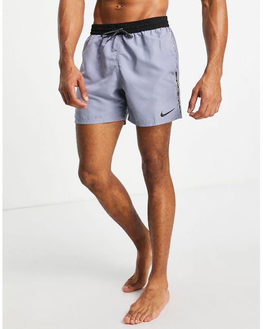 Nike Digi Swoosh Logo Tape 5 Inch Volley Shorts in Grey (Grey) for Men